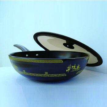 Zimantang purple pottery health pot wok non-stick gas stove black 32cm