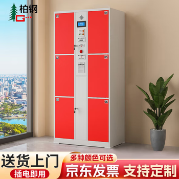 Baigang electronic lockers for shopping malls and supermarkets smart locker storage infrared barcode model 6 doors
