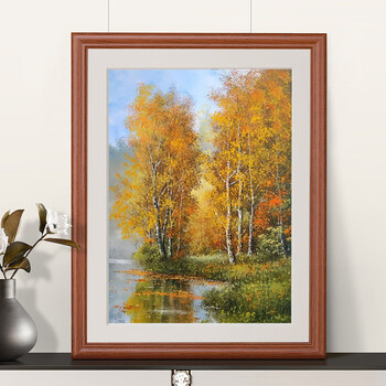 Jinlongxing solid wood photo frame 4k picture frame table hanging wall mounting calligraphy and painting decorative puzzle chinese painting art poster 4-walnut color