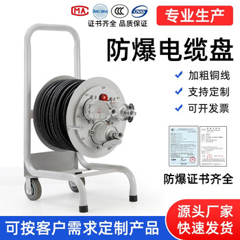 Leakage protection explosion-proof cable reel mobile maintenance power supply plate non-sparking ac explosion-proof socket cable reel empty plate 16a three-core (2 ac plugs)