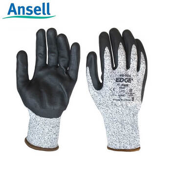 Ansell 48-706 industrial labor protection nitrile coating level 5 anti-cut and wear-resistant sea anti-cut gloves black m