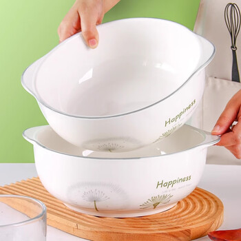 Fuxing jingde 10-inch double-eared large soup bowl household boiled fish and crayfish special bowl new soup basin pickled fish large bowl 1 pack 10.5-inch double-eared soup bowl dandelion