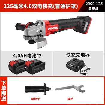 Dayou lithium angle grinder 20v brushless lower switch cutting 2909 cutting grinding and polishing machine high speed polishing machine 2909 dual battery fast charging 4.0 (125mm)