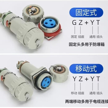 Baoji youtai explosion-proof plug spark-free plug socket aviation connector three-phase four-five pole ytgz fixed mobile youtai e three-phase five-core 150a (400v) oblique plug-in (yt/gz) set