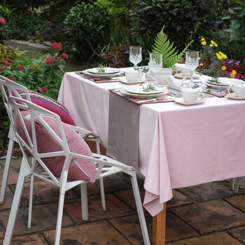 Sailotou black technology waterproof, oil-proof and anti-scalding velvet tablecloth, nordic and american style table mat, light pink 140*280 velvet tablecloth