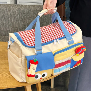 Xingxi short-distance travel bag women's lightweight luggage bag large-capacity fitness bag business trip diagonal handbag maternity bag storage bag contrasting color single bag