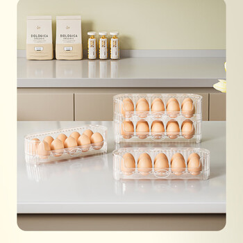 Qinkai refrigerator side door egg storage box crisper special storage flip egg box egg tray stacked egg box 2 layers