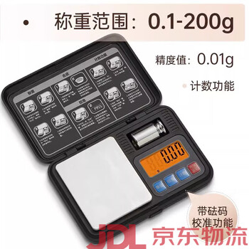 Xiangshan precision electronic scale 001g jewelry precision balance high-precision small scale portable scale weighing electronic scale weight black precision value 0:01 weighing range 0:1g200g