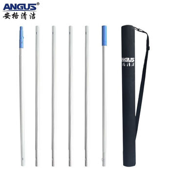 Telescopic pole from 6 meters to 10 meters, multifunctional extension, one pole for cleaning the door, long pole, thickened aluminum alloy, 9 meters, no punching, storage, silver thickened 9 meters connecting rod with portable bag