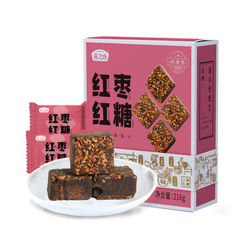 Yanzhifang sugar cane brown sugar individually packaged brown sugar osmanthus rose donkey hide gelatin girl aunt brown sugar 216g red date brown sugar *1 box