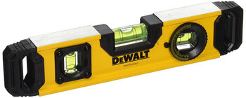 Dewalt 22cm aluminum alloy magnetic torpedo level, v-groove base, extruded, universal for wall pipes
