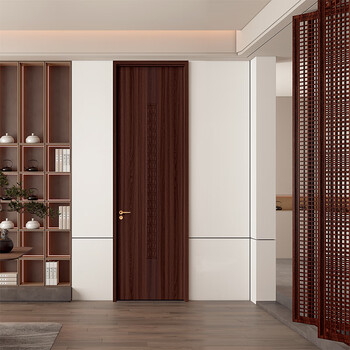 Jingyi wooden door bedroom door solid wood composite paint-free door interior door environmentally friendly entrance door soundproof door kitchen bathroom door toilet door whole house wooden door shallow carving-canglan purple jade