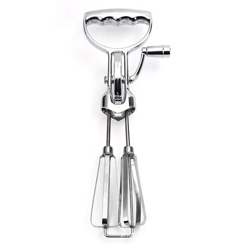 Kezitu spot retail hand-cranked electroplating egg beater double-wheeled stainless steel mixer baking tool large electroplating