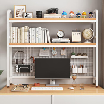 Yupin bookshelf desktop student dormitory study storage rack reading rack simple wooden bookcase storage rack zw95 double layer 115 white