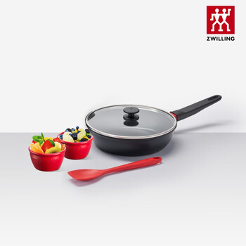 German 24cm non-stick wok set, non-stick wok + ceramic stew pot