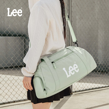 Lee travel bag women's large capacity short-distance business trip travel luggage bag dry and wet separation sports fitness bag gray green