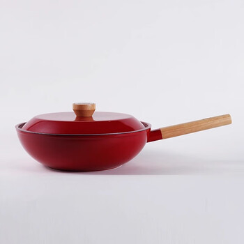 Small fresh non-stick wok household non-stick wok gas stove suitable for induction cooker cooking 30cm qingjianghong m-qingjianghong