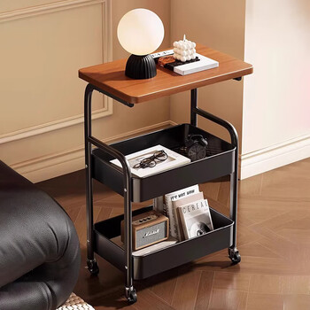 Yupin storage rack floor-standing trolley snack rack living room storage rack kitchen storage rack layer rack zw276 three-layer black