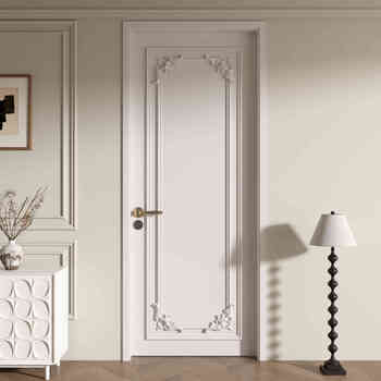 Aluminum alloy french antique carved door waterproof and moisture-proof bedroom door indoor room imitation wood door customization 3.0 aluminum alloy profile-white single package