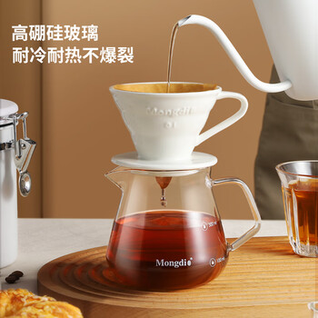 Mongdio hand-brewed coffee set ceramic filter cup v60 filter funnel sharing pot coffee filter