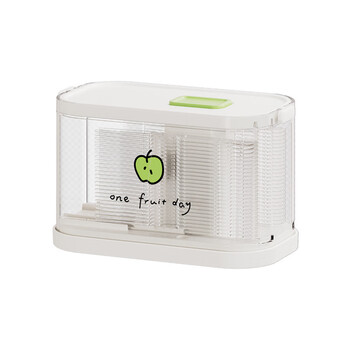 Changyin push-type fruit fork storage box, high-end and light luxury, food-grade portable household large-capacity disposable small forks, apple green (including fruit forks (50 pieces)