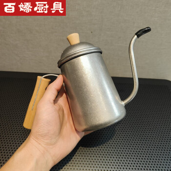 Vinoa outdoor camping retro stainless steel hand-pour coffee pot retro japanese wooden handle hand-pour pot outdoor camping picnic default