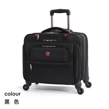 Swiss sergeant knife business travel suitcase trolley case business 18-inch computer case boarding case multi-compartment file box black 18-inch travel can board the plane