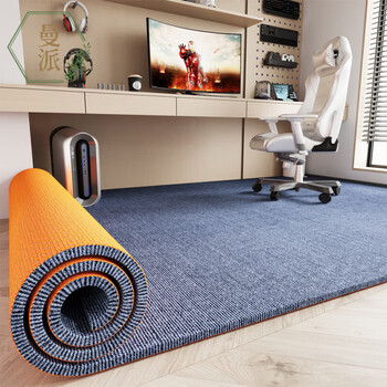 Bangyuan soundproof floor mat, ultra-quiet and thickened, home gaming room, sliding chair mat, non-slip, absorbent mat, shock-absorbing large carpet, light gray tpe single stripe 6mm 40cm*60cm sample non-returnable
