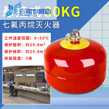 Hanging heptafluoropropane fire extinguisher 4kg 6kg portable 2kg 5kg clean gas cabinet fire extinguishing device hanging 30kg heptafluoropropane