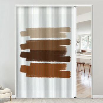 Kezitu light luxury style low rail folding sliding invisible honeycomb door living room balcony bathroom punch-free partition curtain dgym-0031