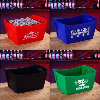 Fantasy extra thick beer basket plastic basket plastic ice bucket ktv wine frame beer basket beer frame bar customizable l+ shaped beer basket black