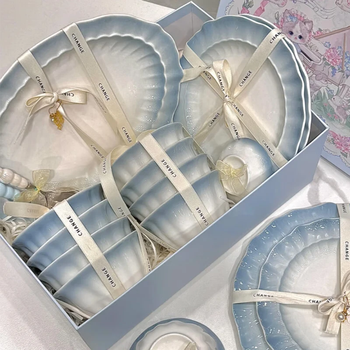 Kitchen bowl set, household tableware, complete set of gift bowls, dishes, tableware, yunjian lanyi 26 pieces gift box