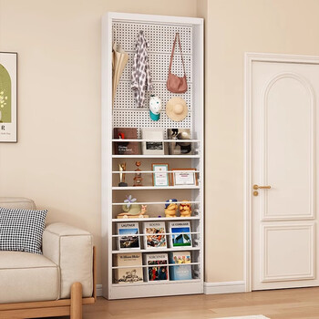 Mingyouhuidong hole board storage rack floor-standing bathroom door storage rack bedroom bookshelf household sandwich cabinet entrance narrow wall hanging 1.8 meters high 0.6 meters long 10cm wide