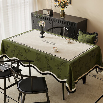 From now on, french retro tablecloth 2025 new light luxury high-end special-shaped dining table mat is oil-proof and waterproof living room coffee table tablecloth z01 jue jini 140*220cm table length 1.5~1.7 meters