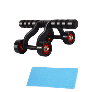 He jiagongjian abdominal wheel for men and women four-wheel abdominal curling and abdominal muscle wheel home fitness equipment stable exercise roller giant wheel four-wheeled abdominal wheel