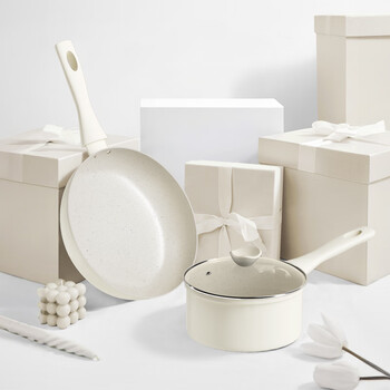 Wenlunshan iron pot and pot set, non-stick pot set, beech wood true stainless pot, three-piece set, wenlunshan fried milk two-piece set jsxznh-006