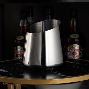 Jatu daji small stainless steel ice bucket european style champagne bucket bar club ktv ice bucket home beer ice cold silver slant mouth 1.6l