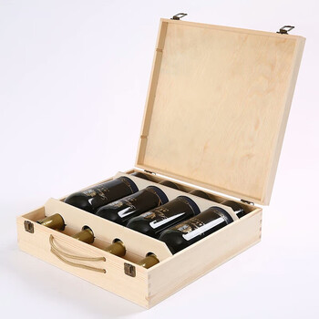 Dl fat donglai's same style fat donglai's same style red wine box double gift box wooden box wooden wine box packaging box four closed wine boxes