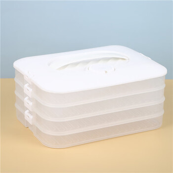 Baichao dumpling storage box special multi-layer dumpling freezing household refrigerator large capacity quick-frozen crisper ravioli pp material - timed freshness lock white one layer zero cover holds 20 dumplings without cover