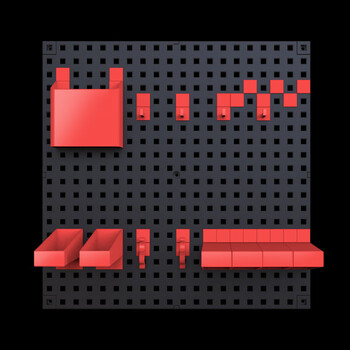 Perforated board wall hole-free storage e-sports desktop with creative decorative rack diy plastic cool black a set red accessories version 40x40cm