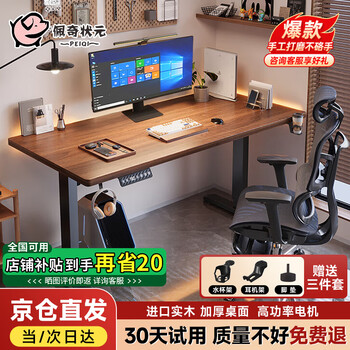 Page champion computer desk solid wood electric lift table e-sports table desk standing workbench office desk bedroom study table