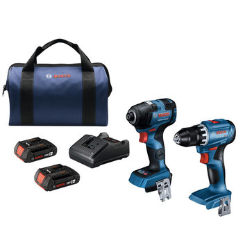 Bosch bosch 18v brushless drill impact driver electric screwdriver set of two dual 2ah lithium batteries