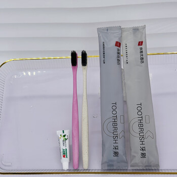 Miaopule shankeyou new u5 store slippers non-woven guest room supplies toothbrush toothpaste comb set natural straw toothbrush 2000 per box