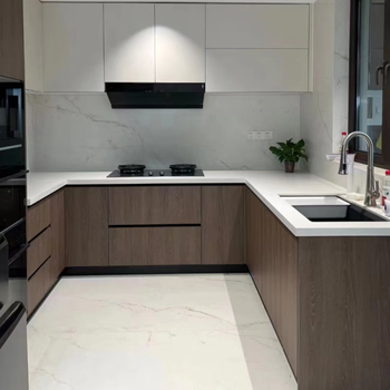 Yunqige shanghai integrated cabinet custom kitchen kitchen countertop pet double facing crystal steel door panel rabbit baby whole house double facing door panel color optional + multi-layer board enf + 1 meter