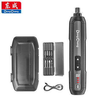 Dongcheng electric screwdriver household straight handle screwdriver small electric tool lithium battery screwdriver bit set dpl4v-5e