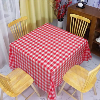 Smvp disposable tablecloth plastic thickened tablecloth plaid cloth 100 pieces for restaurant and hotel home round table rectangular tablecloth red grid style (thickened and non-fading) new technology 1.6m x 1.6m (square) 100 pieces