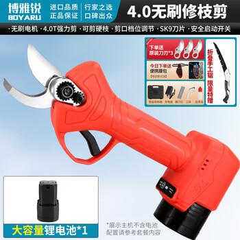 Dongcheng lightweight and labor-saving german boyarui high-power electric pruning shears lithium-ion scissors for fruit trees 4.0 mobile model two batteries and one charge +