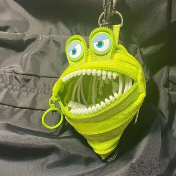 Meipai coin purse funny ugly zipper fluorescent cute personality monster zipper creative key lipstick headphone bag mini green little monster