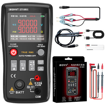 Zhongyi electrical tester zt-xr1 high-precision lithium battery internal resistance meter multimeter resistance 18650 lithium battery battery detection zt-xr1 (official standard) + probe kelvin clip