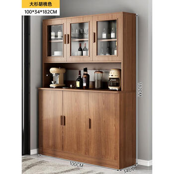 Wen yijia customized sideboard wine cabinet modern simple high cabinet household small apartment storage cabinet living room wall cabinet kitchen tea large shirt walnut 100*34*182cm new model launched